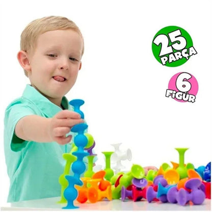 JuvoToys™ Vakum Molekül 25 Parça Yapı Taşları