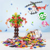JuvoToys™ Eğitici Kilitli Diskler – 5 Renk 300 Parça STEM Yapı Oyuncak Seti