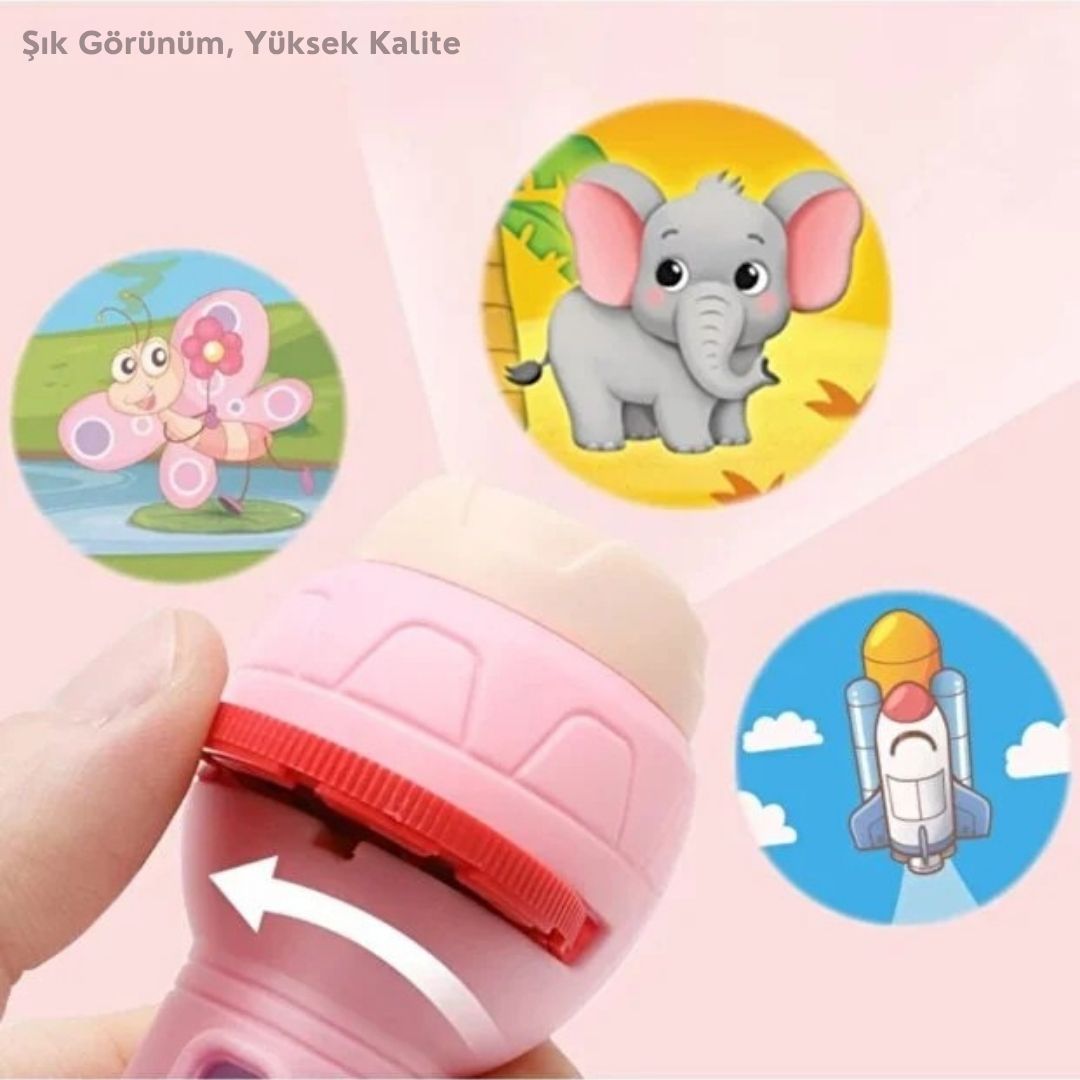 JuvoToys™ 56 Farklı Resimli Projeksiyonlu Eğitici El Feneri