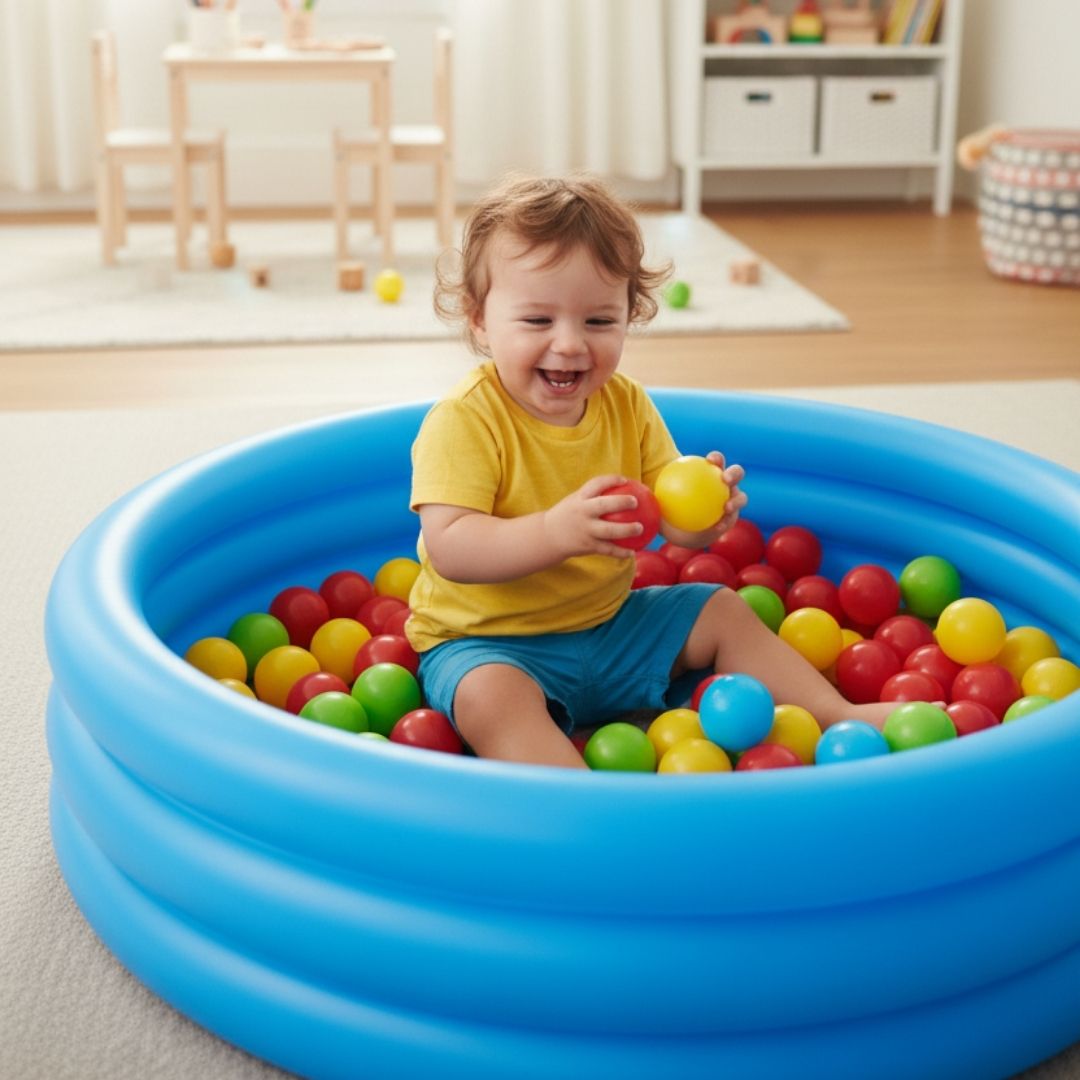 JuvoToys™ Top Havuzu + 100 Adet Renkli Top + Hediye Pompa