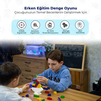 JuvoToys™ Tetra Kule Denge Oyunu