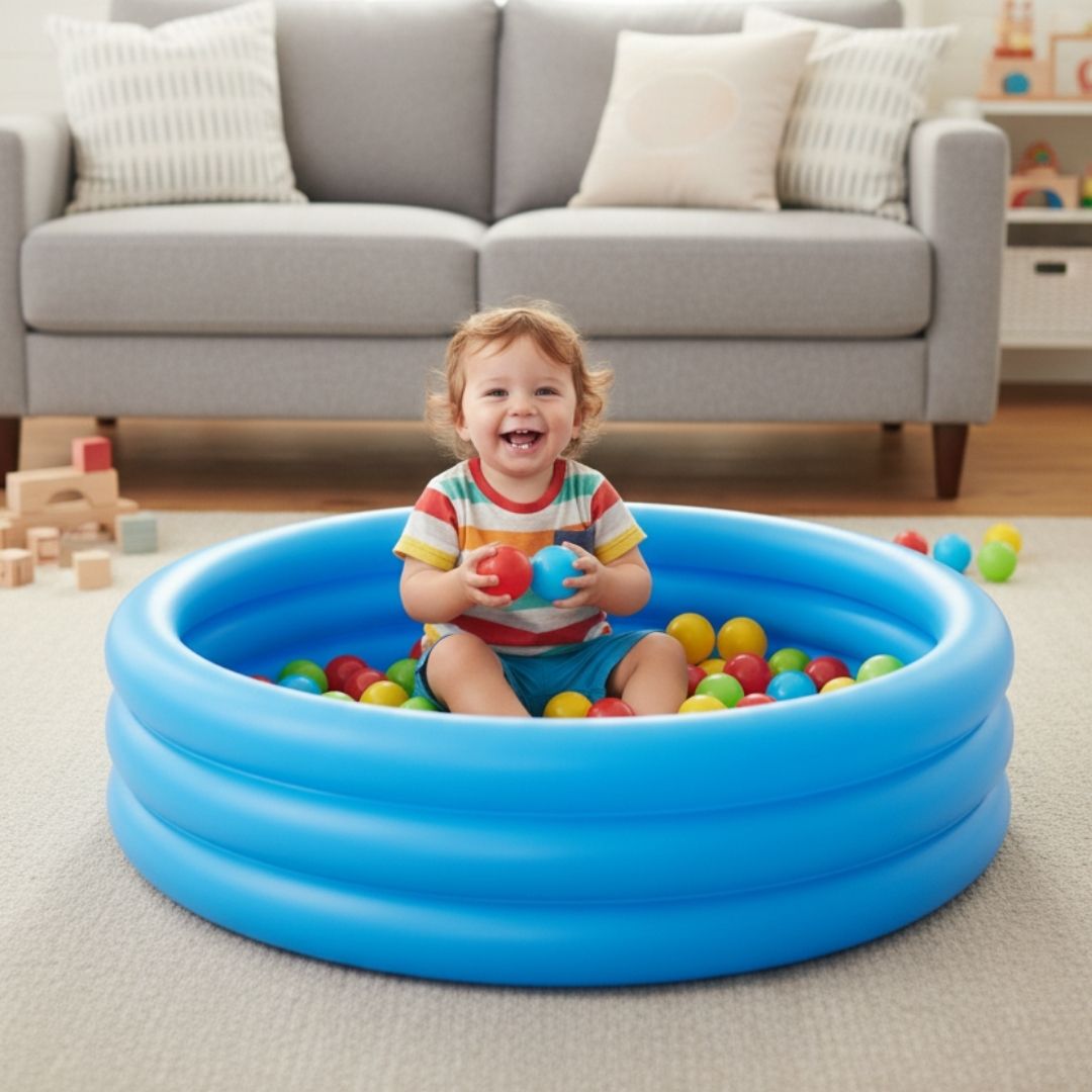 JuvoToys™ Top Havuzu + 100 Adet Renkli Top + Hediye Pompa