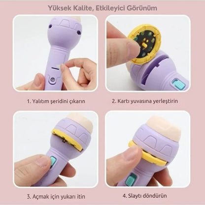 JuvoToys™ 56 Farklı Resimli Projeksiyonlu Eğitici El Feneri