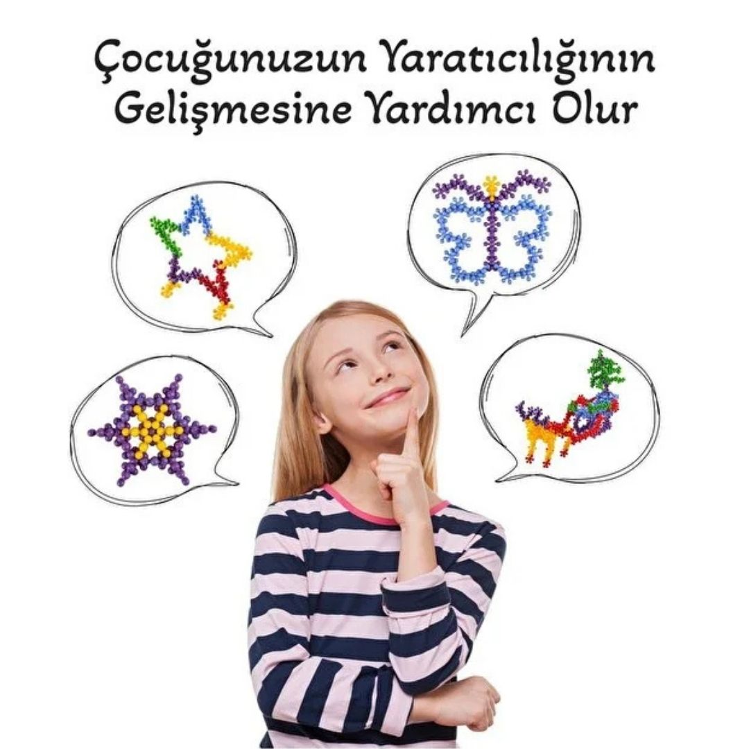 JuvoToys™  Master Molekül 5 Renk 120 Parça - STEM Eğitimi Uyumlu
