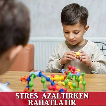 JuvoToys™ Vakum Molekül 25 Parça Yapı Taşları